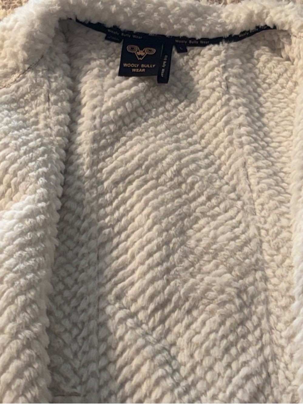 Wooly Bully Wear “Route 66” Sherpa Lined Faux Leather Vest in color Camel - Picture 6 of 12